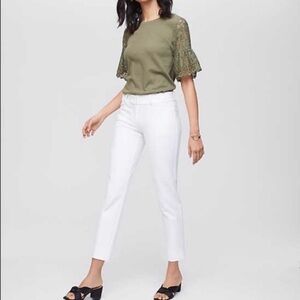 Loft Marisa Riviera Cropped Pants White Sz 8
